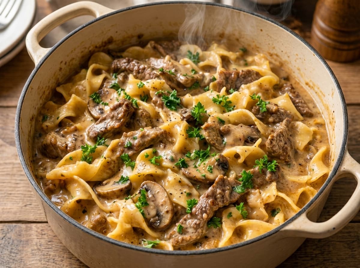 One-Pot Beef Stroganoff 30 Min