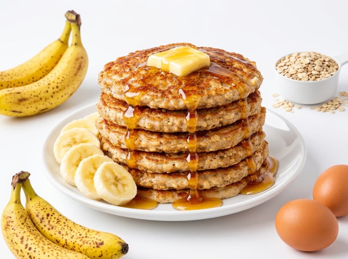 3-Ingredient Banana Oat Pancakes