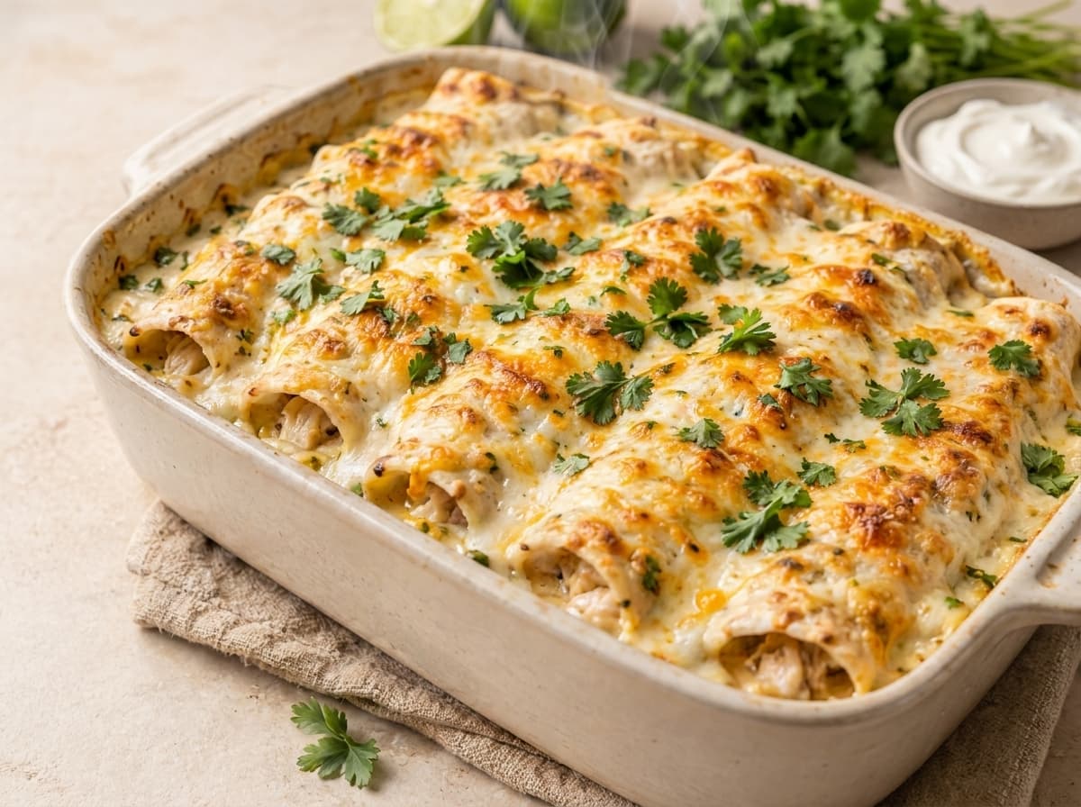 Creamy White Chicken Enchiladas
