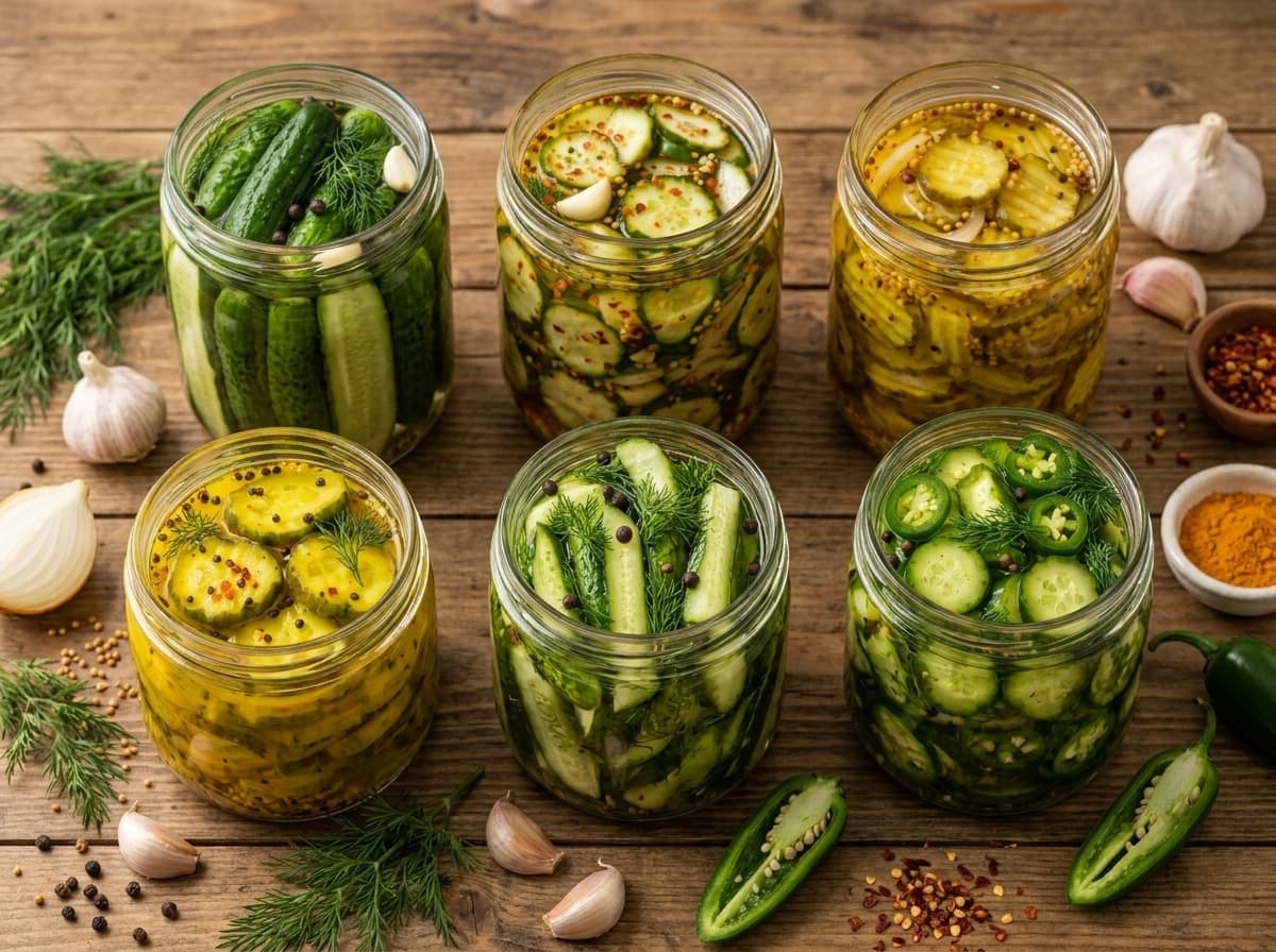 Homemade Pickles in a Jar 6 Ways